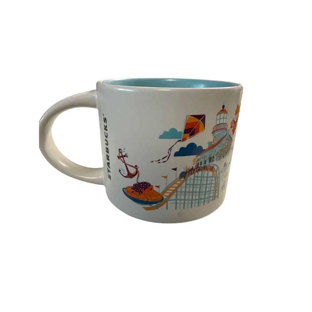 Starbucks 14 Oz Discovery Series San Diego Mug Ceramic Robin’s Egg Blue Interior - Picture 2 of 7